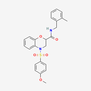 4-[(4-methoxyphenyl)sulfonyl]-N-(2-methylbenzyl)-3,4-dihydro-2H-1,4-benzoxazine-2-carboxamide