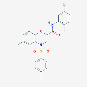 molecular formula C24H23ClN2O4S B11250457 N-(5-chloro-2-methylphenyl)-6-methyl-4-[(4-methylphenyl)sulfonyl]-3,4-dihydro-2H-1,4-benzoxazine-2-carboxamide 