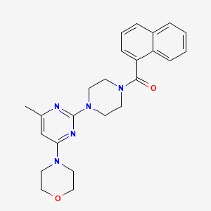 molecular formula C24H27N5O2 B11250465 (4-(4-Methyl-6-morpholinopyrimidin-2-yl)piperazin-1-yl)(naphthalen-1-yl)methanone 