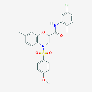 N-(5-chloro-2-methylphenyl)-4-[(4-methoxyphenyl)sulfonyl]-7-methyl-3,4-dihydro-2H-1,4-benzoxazine-2-carboxamide