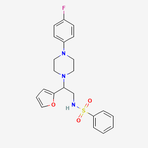 N-{2-[4-(4-Fluorophenyl)piperazin-1-YL]-2-(furan-2-YL)ethyl}benzenesulfonamide