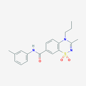 molecular formula C19H21N3O3S B11250495 3-methyl-N-(3-methylphenyl)-4-propyl-4H-1,2,4-benzothiadiazine-7-carboxamide 1,1-dioxide 