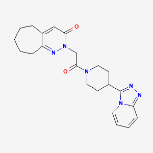 2-{2-oxo-2-[4-([1,2,4]triazolo[4,3-a]pyridin-3-yl)piperidin-1-yl]ethyl}-2,5,6,7,8,9-hexahydro-3H-cyclohepta[c]pyridazin-3-one