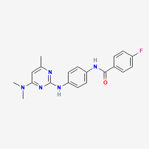 N-(4-{[4-(dimethylamino)-6-methylpyrimidin-2-yl]amino}phenyl)-4-fluorobenzamide