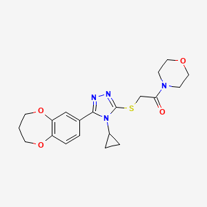 2-{[4-cyclopropyl-5-(3,4-dihydro-2H-1,5-benzodioxepin-7-yl)-4H-1,2,4-triazol-3-yl]sulfanyl}-1-(morpholin-4-yl)ethanone