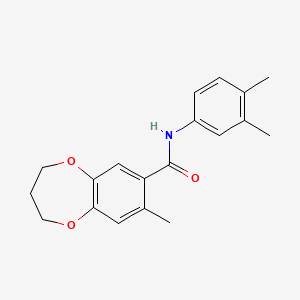 N-(3,4-dimethylphenyl)-8-methyl-3,4-dihydro-2H-1,5-benzodioxepine-7-carboxamide