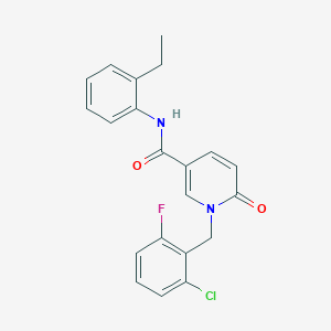 molecular formula C21H18ClFN2O2 B11250530 1-(2-chloro-6-fluorobenzyl)-N-(2-ethylphenyl)-6-oxo-1,6-dihydropyridine-3-carboxamide 