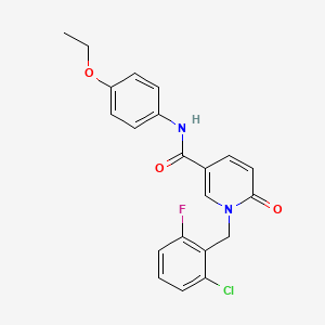 molecular formula C21H18ClFN2O3 B11250532 1-(2-chloro-6-fluorobenzyl)-N-(4-ethoxyphenyl)-6-oxo-1,6-dihydropyridine-3-carboxamide 