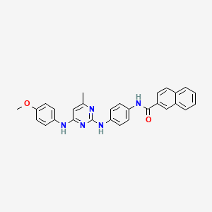 N-(4-((4-((4-methoxyphenyl)amino)-6-methylpyrimidin-2-yl)amino)phenyl)-2-naphthamide