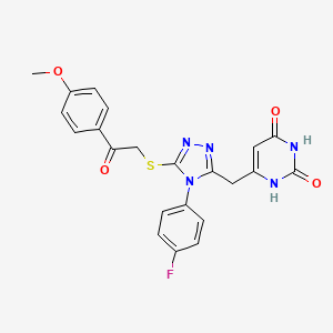 6-[[4-(4-fluorophenyl)-5-[2-(4-methoxyphenyl)-2-oxoethyl]sulfanyl-1,2,4-triazol-3-yl]methyl]-1H-pyrimidine-2,4-dione