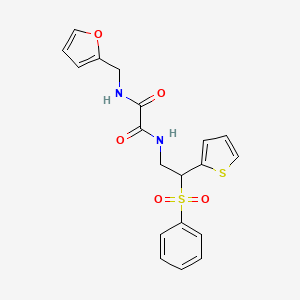 N'-[2-(Benzenesulfonyl)-2-(thiophen-2-YL)ethyl]-N-[(furan-2-YL)methyl]ethanediamide