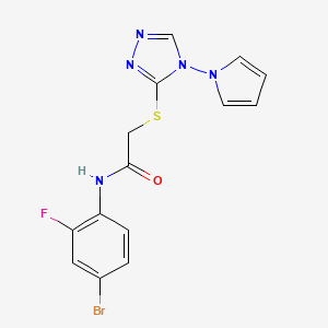 N-(4-bromo-2-fluorophenyl)-2-{[4-(1H-pyrrol-1-yl)-4H-1,2,4-triazol-3-yl]sulfanyl}acetamide