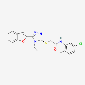 2-{[5-(1-benzofuran-2-yl)-4-ethyl-4H-1,2,4-triazol-3-yl]sulfanyl}-N-(5-chloro-2-methylphenyl)acetamide