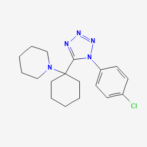 molecular formula C18H24ClN5 B11250675 1-{1-[1-(4-chlorophenyl)-1H-tetrazol-5-yl]cyclohexyl}piperidine 