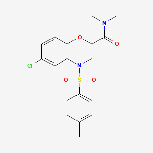 6-chloro-N,N-dimethyl-4-[(4-methylphenyl)sulfonyl]-3,4-dihydro-2H-1,4-benzoxazine-2-carboxamide