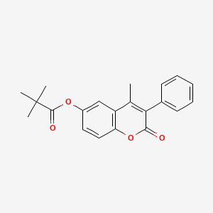 4-methyl-2-oxo-3-phenyl-2H-chromen-6-yl 2,2-dimethylpropanoate