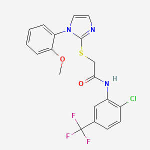 N-(2-chloro-5-(trifluoromethyl)phenyl)-2-((1-(2-methoxyphenyl)-1H-imidazol-2-yl)thio)acetamide