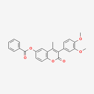 3-(3,4-dimethoxyphenyl)-4-methyl-2-oxo-2H-chromen-6-yl benzoate