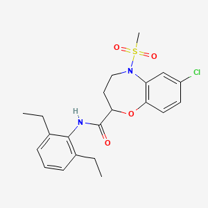 7-chloro-N-(2,6-diethylphenyl)-5-(methylsulfonyl)-2,3,4,5-tetrahydro-1,5-benzoxazepine-2-carboxamide