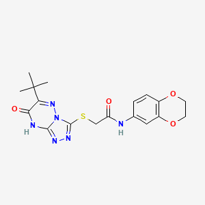 2-[(6-tert-butyl-7-hydroxy[1,2,4]triazolo[4,3-b][1,2,4]triazin-3-yl)sulfanyl]-N-(2,3-dihydro-1,4-benzodioxin-6-yl)acetamide