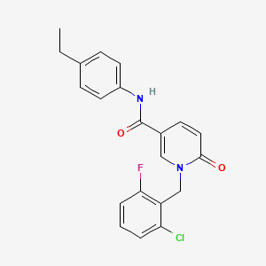 molecular formula C21H18ClFN2O2 B11250729 1-(2-chloro-6-fluorobenzyl)-N-(4-ethylphenyl)-6-oxo-1,6-dihydropyridine-3-carboxamide 