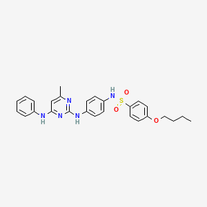 4-butoxy-N-(4-((4-methyl-6-(phenylamino)pyrimidin-2-yl)amino)phenyl)benzenesulfonamide