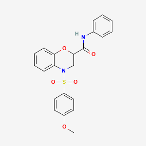 4-[(4-methoxyphenyl)sulfonyl]-N-phenyl-3,4-dihydro-2H-1,4-benzoxazine-2-carboxamide