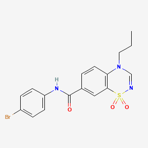 molecular formula C17H16BrN3O3S B11250755 N-(4-bromophenyl)-4-propyl-4H-1,2,4-benzothiadiazine-7-carboxamide 1,1-dioxide 