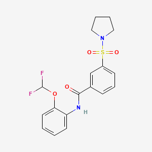 N-[2-(difluoromethoxy)phenyl]-3-(pyrrolidin-1-ylsulfonyl)benzamide