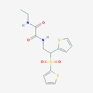 molecular formula C14H16N2O4S3 B11250769 N-Ethyl-N'-[2-(thiophen-2-YL)-2-(thiophene-2-sulfonyl)ethyl]ethanediamide 