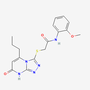 molecular formula C17H19N5O3S B11250796 N-(2-Methoxyphenyl)-2-({7-oxo-5-propyl-7H,8H-[1,2,4]triazolo[4,3-A]pyrimidin-3-YL}sulfanyl)acetamide 