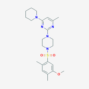 2-(4-((5-Methoxy-2,4-dimethylphenyl)sulfonyl)piperazin-1-yl)-4-methyl-6-(piperidin-1-yl)pyrimidine