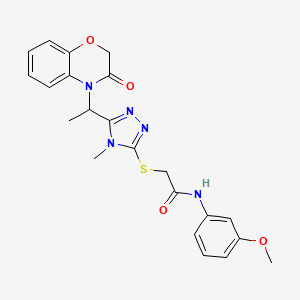 N-(3-methoxyphenyl)-2-({4-methyl-5-[1-(3-oxo-2,3-dihydro-4H-1,4-benzoxazin-4-yl)ethyl]-4H-1,2,4-triazol-3-yl}sulfanyl)acetamide