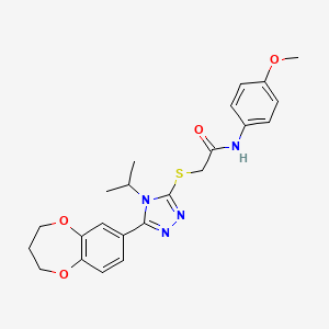 2-{[5-(3,4-dihydro-2H-1,5-benzodioxepin-7-yl)-4-(propan-2-yl)-4H-1,2,4-triazol-3-yl]sulfanyl}-N-(4-methoxyphenyl)acetamide