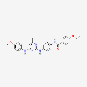 molecular formula C27H27N5O3 B11250831 4-ethoxy-N-(4-((4-((4-methoxyphenyl)amino)-6-methylpyrimidin-2-yl)amino)phenyl)benzamide 