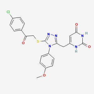 6-[[5-[2-(4-chlorophenyl)-2-oxoethyl]sulfanyl-4-(4-methoxyphenyl)-1,2,4-triazol-3-yl]methyl]-1H-pyrimidine-2,4-dione