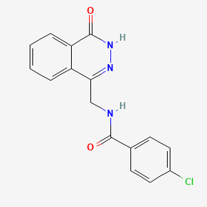 molecular formula C16H12ClN3O2 B11250897 4-chloro-N-[(4-oxo-3,4-dihydrophthalazin-1-yl)methyl]benzamide 