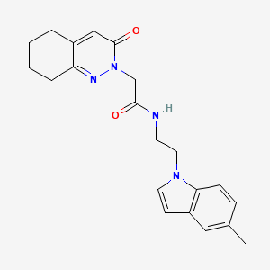 molecular formula C21H24N4O2 B11250911 N-[2-(5-methyl-1H-indol-1-yl)ethyl]-2-(3-oxo-5,6,7,8-tetrahydrocinnolin-2(3H)-yl)acetamide 