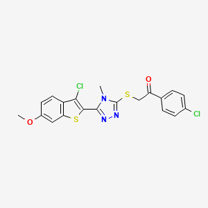 2-{[5-(3-chloro-6-methoxy-1-benzothiophen-2-yl)-4-methyl-4H-1,2,4-triazol-3-yl]sulfanyl}-1-(4-chlorophenyl)ethanone