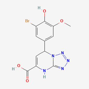 7-(3-Bromo-4-hydroxy-5-methoxyphenyl)-4,7-dihydrotetrazolo[1,5-a]pyrimidine-5-carboxylic acid