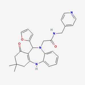 2-[11-(furan-2-yl)-3,3-dimethyl-1-oxo-1,2,3,4,5,11-hexahydro-10H-dibenzo[b,e][1,4]diazepin-10-yl]-N-(pyridin-4-ylmethyl)acetamide