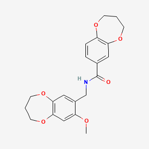 molecular formula C21H23NO6 B11251058 N-[(8-methoxy-3,4-dihydro-2H-1,5-benzodioxepin-7-yl)methyl]-3,4-dihydro-2H-1,5-benzodioxepine-7-carboxamide 