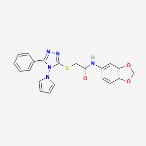 N-(1,3-benzodioxol-5-yl)-2-{[5-phenyl-4-(1H-pyrrol-1-yl)-4H-1,2,4-triazol-3-yl]sulfanyl}acetamide