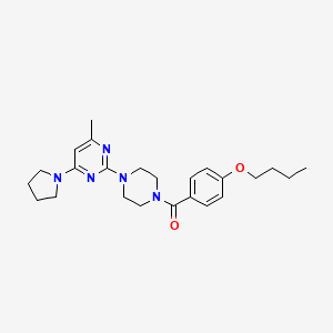 molecular formula C24H33N5O2 B11251062 2-[4-(4-Butoxybenzoyl)piperazin-1-YL]-4-methyl-6-(pyrrolidin-1-YL)pyrimidine 