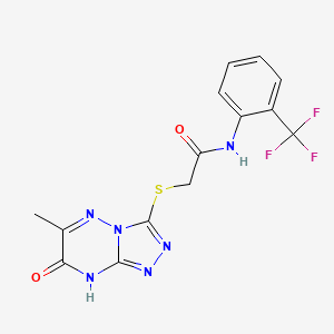 2-[(6-methyl-7-oxo-7,8-dihydro[1,2,4]triazolo[4,3-b][1,2,4]triazin-3-yl)sulfanyl]-N-[2-(trifluoromethyl)phenyl]acetamide