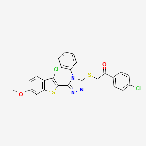 2-{[5-(3-chloro-6-methoxy-1-benzothiophen-2-yl)-4-phenyl-4H-1,2,4-triazol-3-yl]sulfanyl}-1-(4-chlorophenyl)ethanone