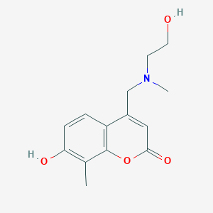 molecular formula C14H17NO4 B11251111 7-hydroxy-4-{[(2-hydroxyethyl)(methyl)amino]methyl}-8-methyl-2H-chromen-2-one 