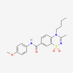 4-butyl-N-(4-methoxyphenyl)-3-methyl-4H-1,2,4-benzothiadiazine-7-carboxamide 1,1-dioxide