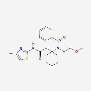 2'-(2-methoxyethyl)-N-(4-methyl-1,3-thiazol-2-yl)-1'-oxo-1',4'-dihydro-2'H-spiro[cyclohexane-1,3'-isoquinoline]-4'-carboxamide