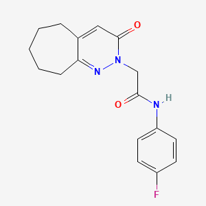 molecular formula C17H18FN3O2 B11251154 N-(4-fluorophenyl)-2-(3-oxo-3,5,6,7,8,9-hexahydro-2H-cyclohepta[c]pyridazin-2-yl)acetamide 